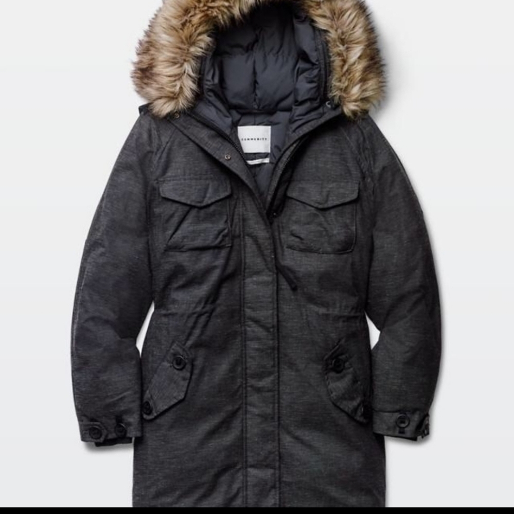 Aritzia Community Paradigm Military Style Mid-Length Waterproof Goose Down Parka